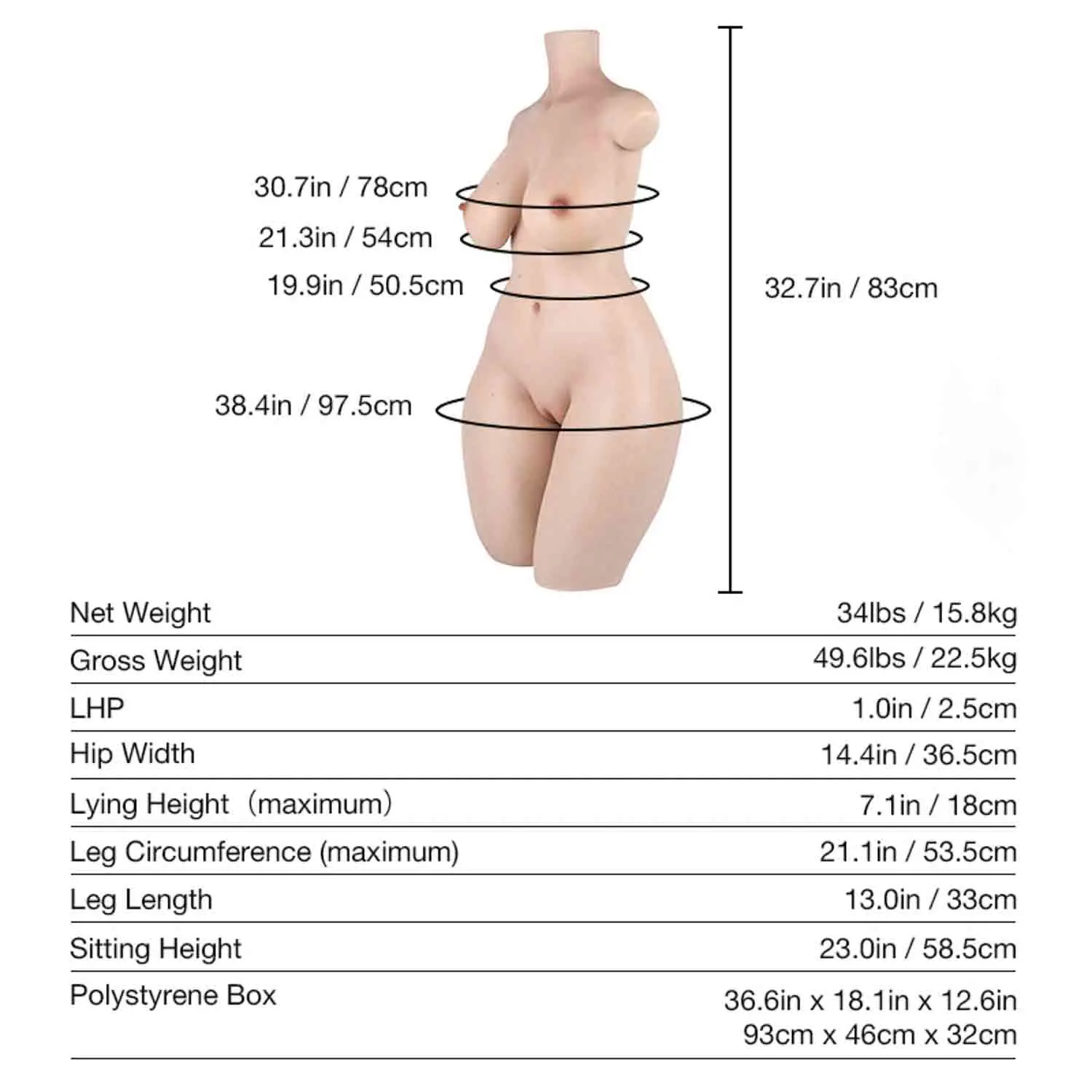 Emilia – 2’8″ | 83cm Torso Sex Doll - Image 31